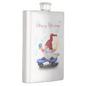 Weihnachtsflasengeschenk Skater Gnome mit Geschenk Flachmann (Rechts)
