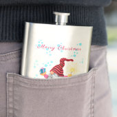 Weihnachtsflasengeschenk Skater Gnome mit Geschenk Flachmann (Beispiel)