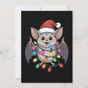 Weihnachtsfledermaus Weihnachtsmann Hut Lichter Xm Einladung