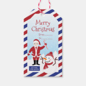 Weihnachtsfliege mit Weihnachtsgeschenk Geschenkanhänger (Vorderseite)