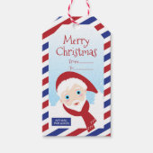 Weihnachtsfliege mit Weihnachtsgeschenk Geschenkanhänger (Vorderseite)