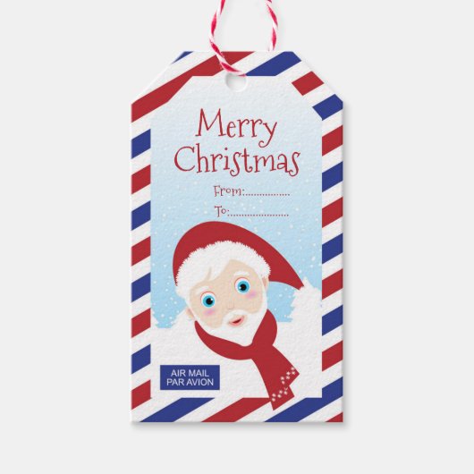 Weihnachtsfliege mit Weihnachtsgeschenk Geschenkanhänger (Vorderseite)