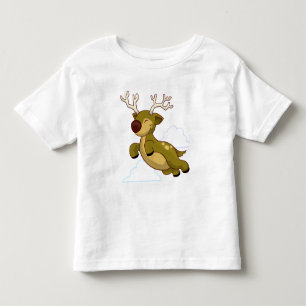 Weihnachtsfliegendes Rentier Kleinkind T-shirt