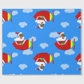 Weihnachtsflieger-Pilot Schwarzer Seatronenwolke Geschenkpapier (Flach)
