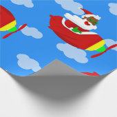 Weihnachtsflieger-Pilot Schwarzer Seatronenwolke Geschenkpapier (Ecke)