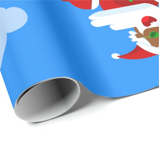 Weihnachtsflieger-Pilot Schwarzer Seatronenwolke Geschenkpapier (Rolleneckpunkt)