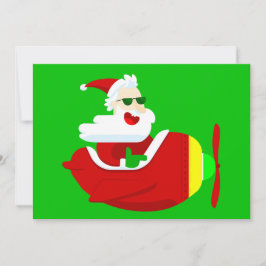 Weihnachtsflieger Santa-Claus lustig Einladung