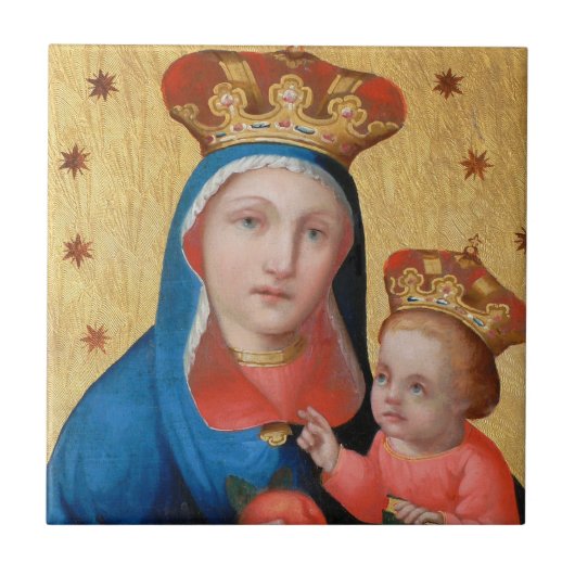 Weihnachtsfliese Madonna und Kind Fliese (Vorderseite)
