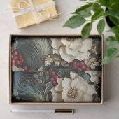 Weihnachtsflora mit Weißen Blume & Grünpflanzen Seidenpapier (Geschenk)