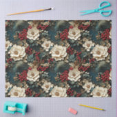 Weihnachtsflora mit Weißen Blume & Grünpflanzen Seidenpapier (Basteln)