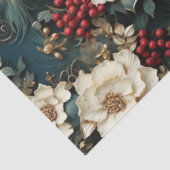 Weihnachtsflora mit Weißen Blume & Grünpflanzen Seidenpapier (Ausschnitt)