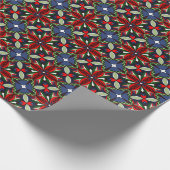 Weihnachtsfloral mit Rot, Grün und Marine Geschenkpapier (Ecke)