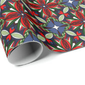 Weihnachtsfloral mit Rot, Grün und Marine Geschenkpapier (Rolleneckpunkt)