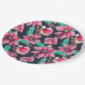 Weihnachtsfloral Pappteller (Schrägansicht)