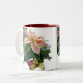Weihnachtsfloral Poinsettia Arrangement Tasse (Vorderseite Links)