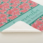 Weihnachtsfloral Poinsettia Personalisierter Name Sherpadecke (3/4)