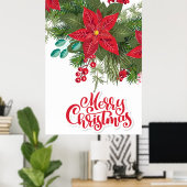 Weihnachtsfloral Poinsettia Poster (Heimbüro)