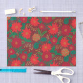Weihnachtsfloral Poinsettia Red Gold Seidenpapier (Handwerk)
