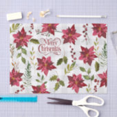 Weihnachtsfloral Poinsettia Skript Typografie Seidenpapier (Handwerk)