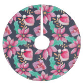 Weihnachtsfloral Polyester Weihnachtsbaumdecke (Vorderseite)