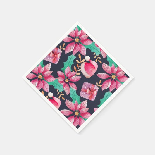 Weihnachtsfloral Serviette (Ecke)