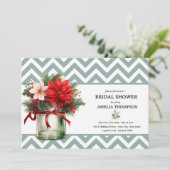 Weihnachtsfloral | Weihnachts-Brautparty Einladung (Stehend Vorderseite)