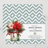 Weihnachtsfloral | Weihnachts-Brautparty Einladung (Vorne/Hinten)