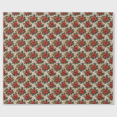 Weihnachtsflorale Poinsettia Holiday Wrapping Geschenkpapier (Flach)