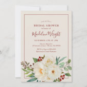 Weihnachtsfloralfarben-Brautparty Einladung (Vorderseite)