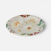Weihnachtsfloralfarben-Brautparty Pappteller (Schrägansicht)