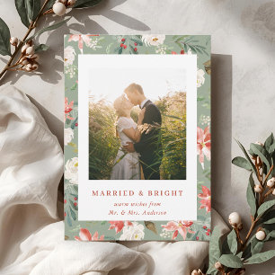 Weihnachtsfloristik für frisch Vermählte - Married Feiertagskarte