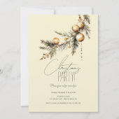 Weihnachtsflossen mit goldfarbenem Party Einladung (Vorderseite)