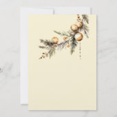 Weihnachtsflossen mit goldfarbenem Party Einladung (Rückseite)