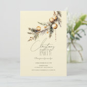 Weihnachtsflossen mit goldfarbenem Party Einladung (Stehend Vorderseite)