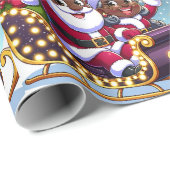 Weihnachtsflug - Weihnachts-Wrapping Paper Geschenkpapier (Rolleneckpunkt)