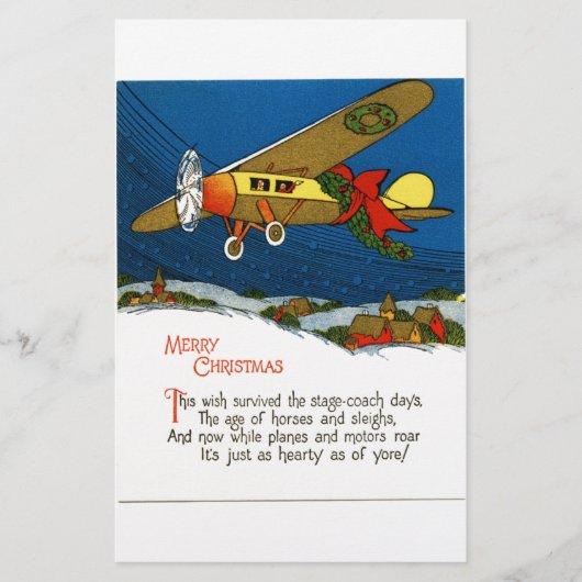 Weihnachtsflugzeug Briefpapier (Vorderseite)