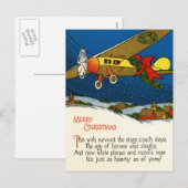 Weihnachtsflugzeug Feiertagspostkarte (Vorne/Hinten)