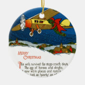 Weihnachtsflugzeug Keramik Ornament (Vorne)