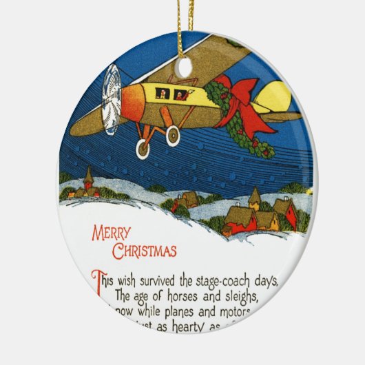 Weihnachtsflugzeug Keramik Ornament (Links)