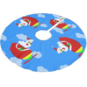Weihnachtsflugzeug-Pilot santa Wolken Polyester Weihnachtsbaumdecke (Schrägansicht)