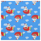 Weihnachtsflugzeug-Pilot santa Wolken Stoff (Muster)