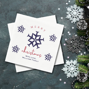 Weihnachtsflugzeug Schneeflocke Minimalistisch Luf Serviette