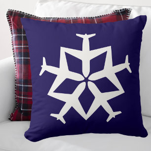 Weihnachtsflugzeug Schneeflocke Modern Cute Luftfa Kissen