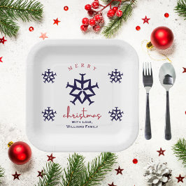 Weihnachtsflugzeug Snowflage Minimalistische Luftf Pappteller