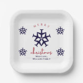 Weihnachtsflugzeug Snowflage Minimalistische Luftf Pappteller (Vorderseite)