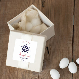 Weihnachtsflugzeug Snowflage Minimalistische Luftf Quadratischer Aufkleber