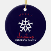 Weihnachtsflugzeug Snowflake Foto Funny Aviation Keramik Ornament (Vorne)
