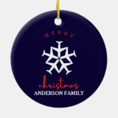 Weihnachtsflugzeug Snowflake Foto Funny Aviation Keramik Ornament (Hinten)