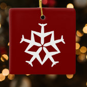 Weihnachtsflugzeug Snowflake Foto Funny Aviation Keramikornament