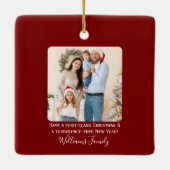 Weihnachtsflugzeug Snowflake Foto Funny Aviation Keramikornament (Rückseite)